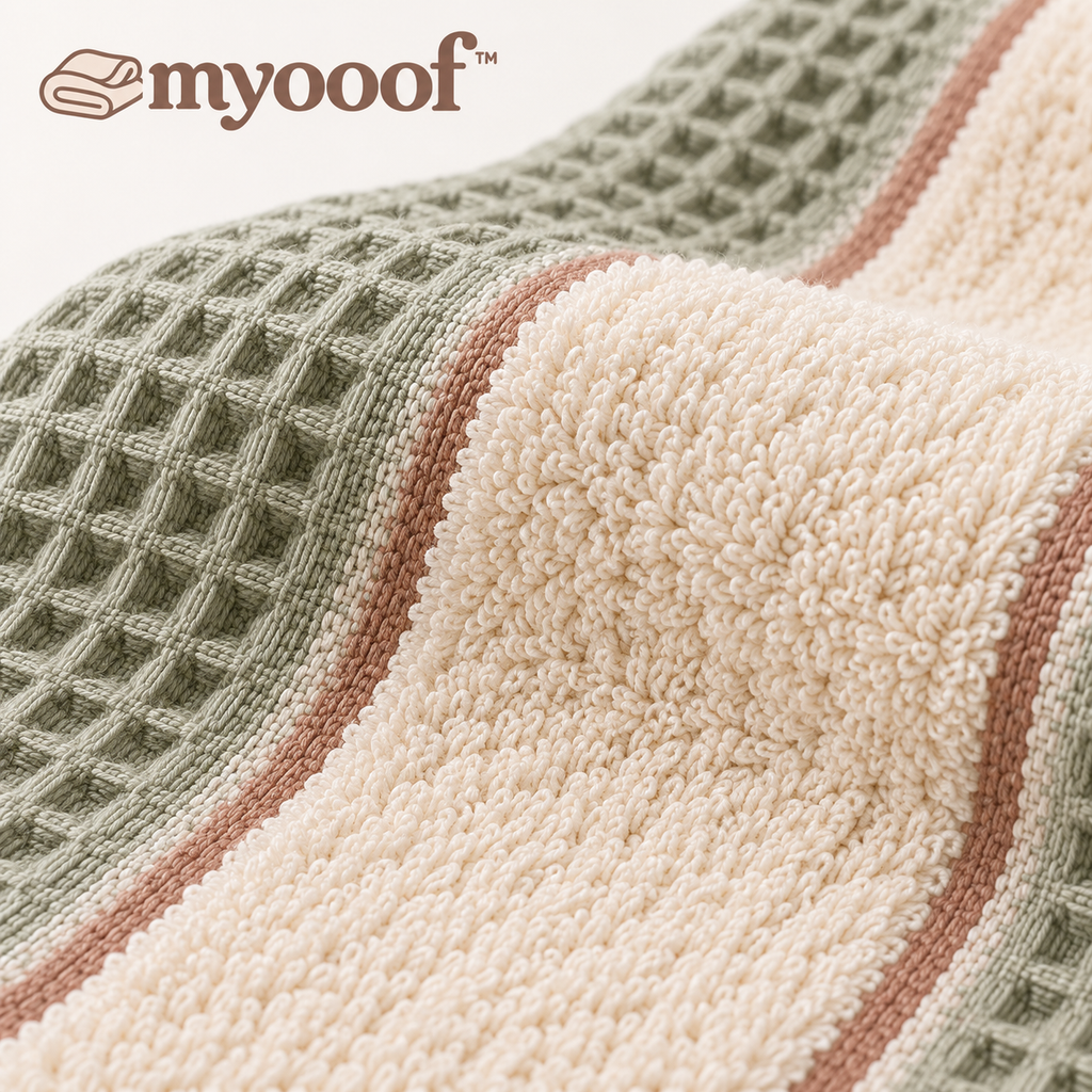 Myooof™ CalmStripe Waffle Face Towel