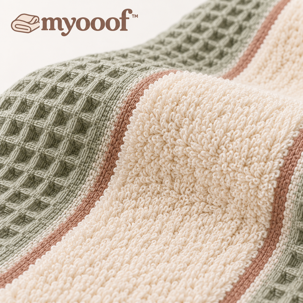 Myooof™ CalmStripe Waffle Face Towel