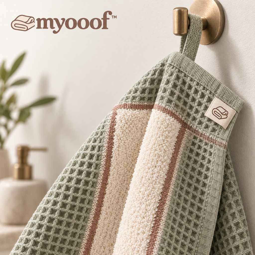 Myooof™ CalmStripe Waffle Face Towel