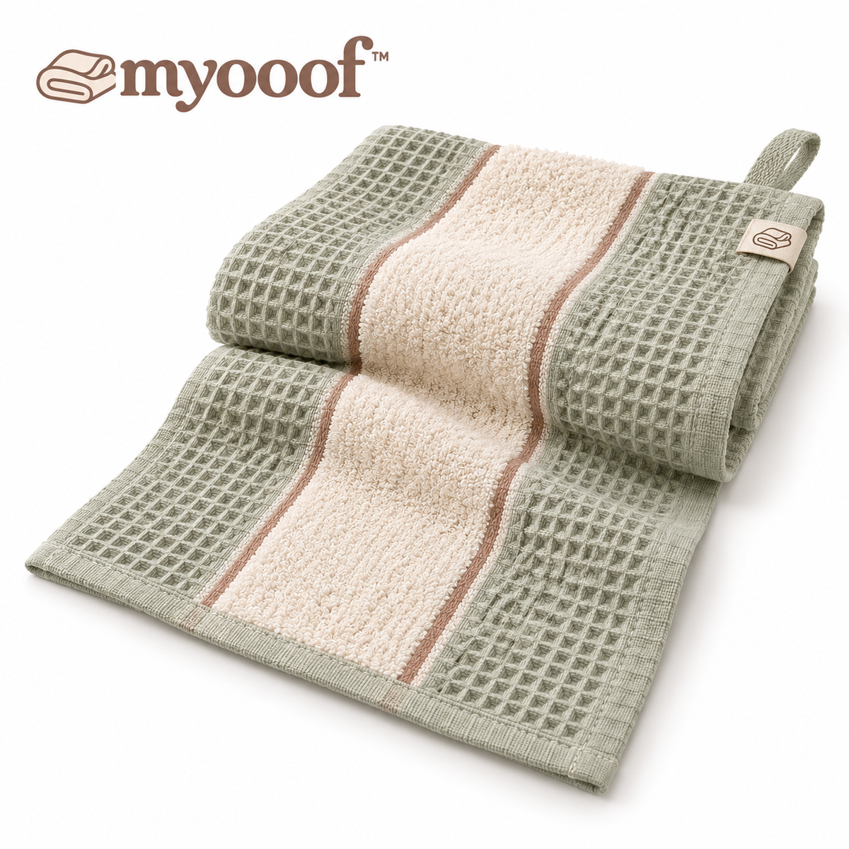 Myooof™ CalmStripe Waffle Face Towel